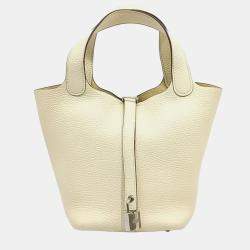 Hermes Beige Leather Rock Picotan 18 bag