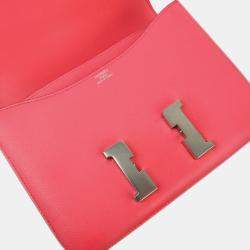 Hermes Constance III 24 Rose Azalee Evercolor Shoulder Bag