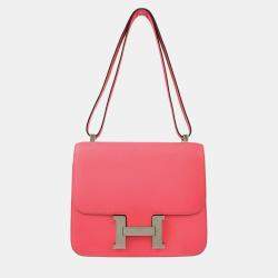 Hermes Constance III 24 Rose Azalee Evercolor Shoulder Bag