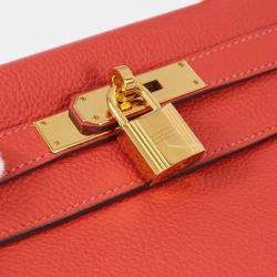 Hermes Kelly 28 Retourne Red Togo Handbag