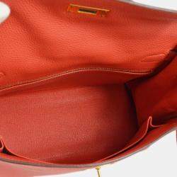 Hermes Kelly 28 Retourne Red Togo Handbag