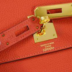 Hermes Kelly 28 Retourne Red Togo Handbag
