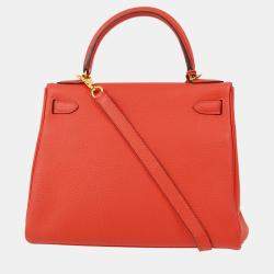 Hermes Kelly 28 Retourne Red Togo Handbag
