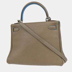 Hermes Kelly 28 Retourne Etoupe Turquoise Togo Handbag
