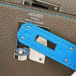 Hermes Kelly 28 Retourne Etoupe Turquoise Togo Handbag