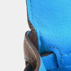Hermes Kelly 28 Retourne Etoupe Turquoise Togo Handbag