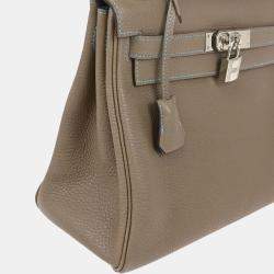 Hermes Kelly 28 Retourne Etoupe Turquoise Togo Handbag