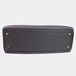 Hermes Kelly 32 Retourne Black Togo Handbag