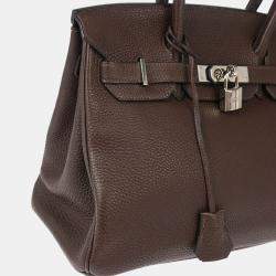 Pre Owned Hermes Birkin 30 Chocolat Togo Handbag 