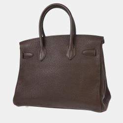 Pre Owned Hermes Birkin 30 Chocolat Togo Handbag 