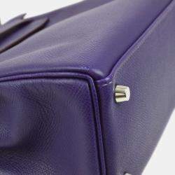 Hermes Kelly 25 Retourne Violet Epsom Leather Handbag 