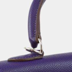 Hermes Kelly 25 Retourne Violet Epsom Leather Handbag 