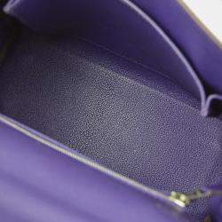 Hermes Kelly 25 Retourne Violet Epsom Leather Handbag 