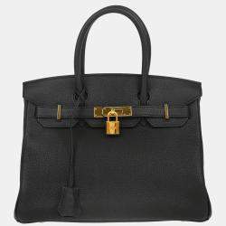 Hermes Birkin 30 Black Togo Leather Handbag