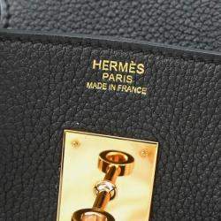 Hermes Birkin 30 Black Togo Leather Handbag