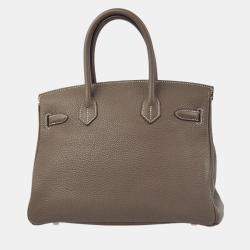 Hermes Birkin 30 Etoupe Taurillon Clemence Handbag