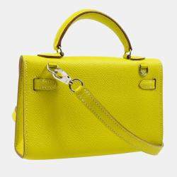 Hermes Tiny Kelly Lime Epsom Handbag 