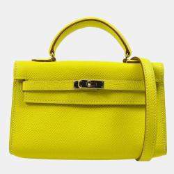 Hermes Tiny Kelly Lime Epsom Handbag 
