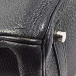 Hermes Birkin 30 Black Taurillon Clemence Handbag