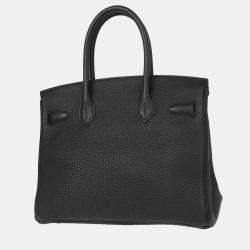 Hermes Birkin 30  Black Togo Handbag