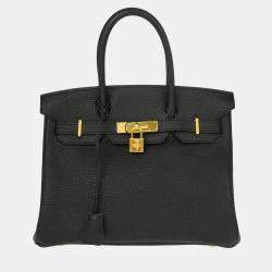 Hermes Birkin 30  Black Togo Handbag