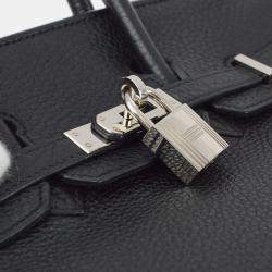 Hermes Birkin 25  Black Togo Handbag