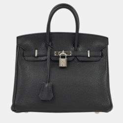 Hermes Birkin 25  Black Togo Handbag