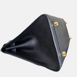 Hermes Birkin 25 Black Epsom Sellier Leather Bag