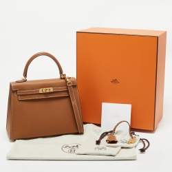 Hermes Gold Epsom Leather Gold Finish Kelly Sellier 25 Bag
