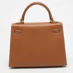Hermes Gold Epsom Leather Gold Finish Kelly Sellier 25 Bag