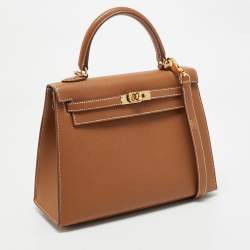 Hermes Gold Epsom Leather Gold Finish Kelly Sellier 25 Bag