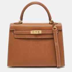 Hermes Gold Epsom Leather Gold Finish Kelly Sellier 25 Bag