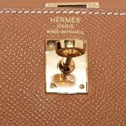 Hermes Gold Epsom Leather Gold Finish Kelly Sellier 25 Bag