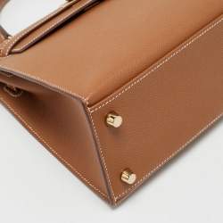 Hermes Gold Epsom Leather Gold Finish Kelly Sellier 25 Bag