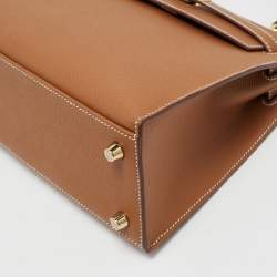 Hermes Gold Epsom Leather Gold Finish Kelly Sellier 25 Bag