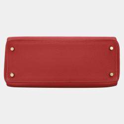 Hermes Kelly 28 Red Clemence Leather Bag