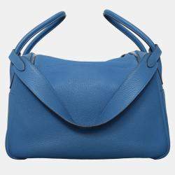 Hermes Lindy 34 Blue Clemence Leather  Bag