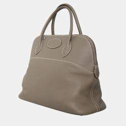 Hermes Bolide 35 Etoupe Clemence Leather  Bag
