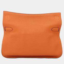 Hermes Jypsiere 34 Orange Clemence Leather Bag
