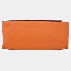 Hermes Jypsiere 34 Orange Clemence Leather Bag