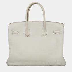 Hermes Birkin 35 Club Gris Perle Lizard Leather Bag