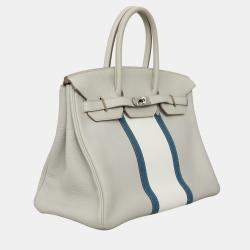 Hermes Birkin 35 Club Gris Perle Lizard Leather Bag