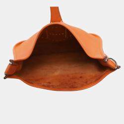 Hermes Evelyne GM Orange Leather Bag