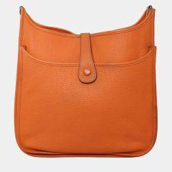 Hermes Evelyne GM Orange Leather Bag