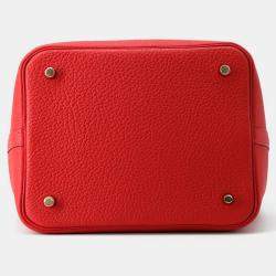 Hermes Picotin Lock 22 Rouge Ladue Taurillon Clemence Leather Tote Bag