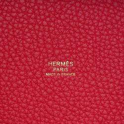 Hermes Picotin Lock 22 Rouge Ladue Taurillon Clemence Leather Tote Bag