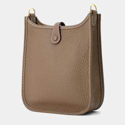 Hermes Evelyne Amazon Long Etoupe/Blue Indigo Taurillon In Clemence Size TPM