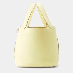 Hermes Picotin Lock 22 Jaune Milton Taurillon Clemence Leather Tote Bag