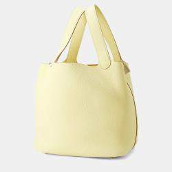 Hermes Picotin Lock 22 Jaune Milton Taurillon Clemence Leather Tote Bag