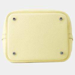 Hermes Picotin Lock 22 Jaune Milton Taurillon Clemence Leather Tote Bag